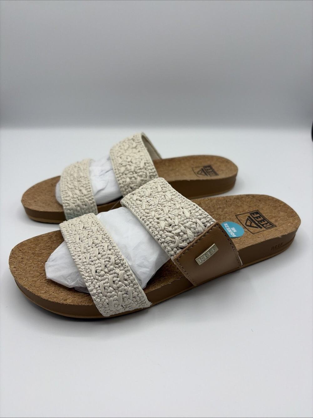 Reef Cushion Vista Women’s Sandals Beige Top CJ8647 Sz US7 EUR 37.5 NWT